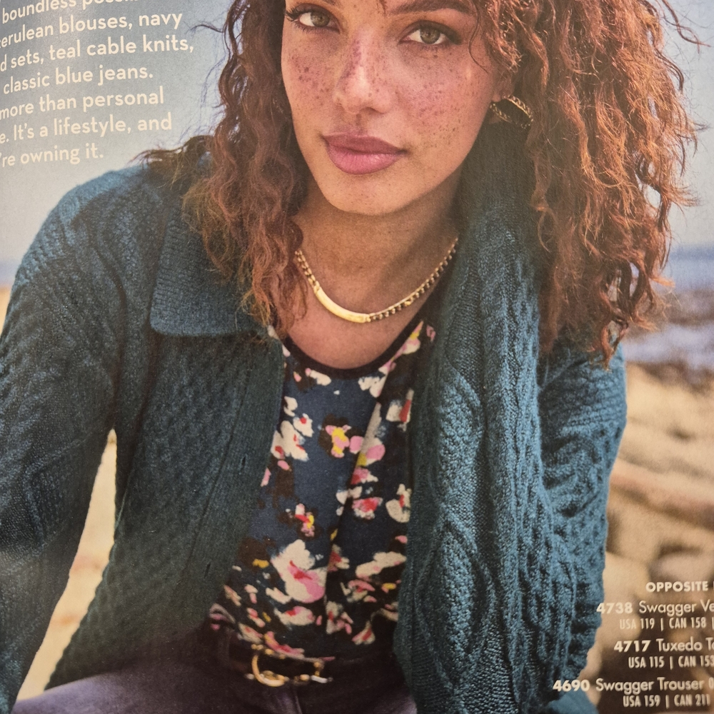 CAbi Teal Cable Knit Cardigan